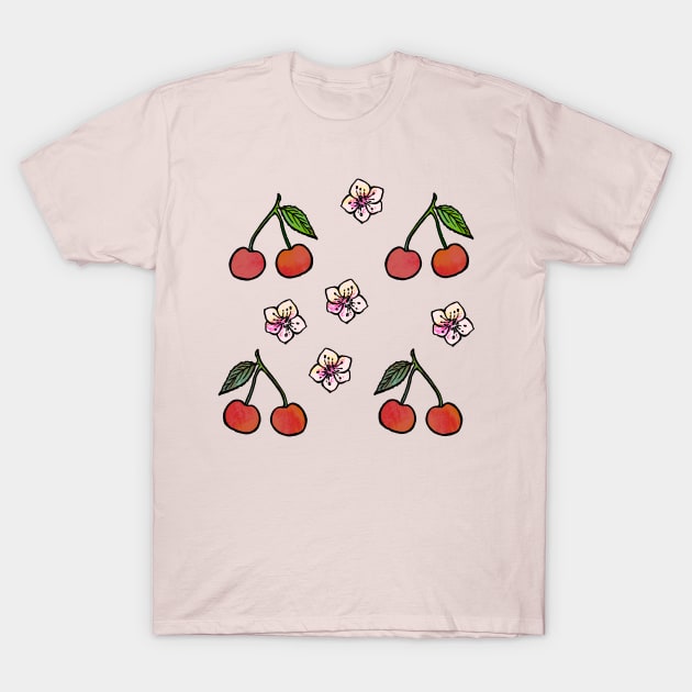 Cherries Sakura T-Shirt by Olooriel